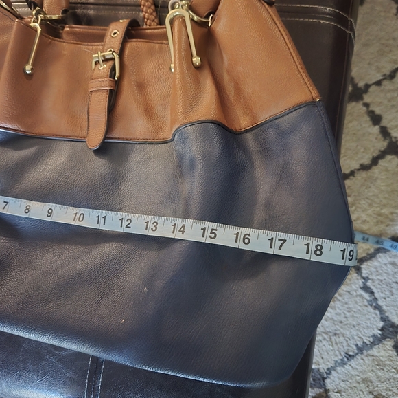 Black Rivit Two-Tone Brown and Blue Women\'s Handbag main image 4